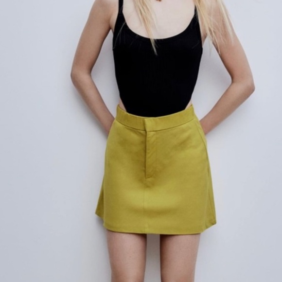 Linen blend skirt - goldish - Picture 9 of 9